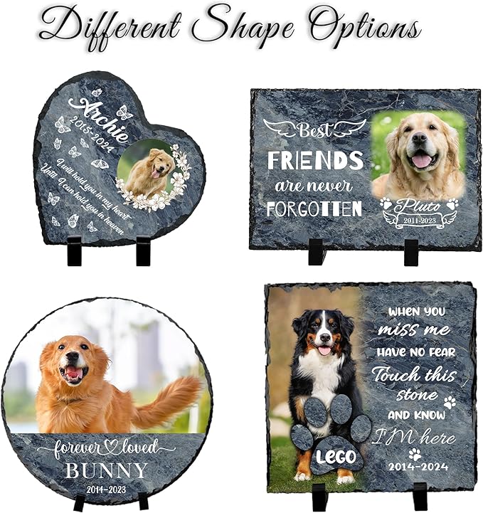 Pet Memorial Stones for Dogs, Memorial Gifts for Loss of Loved Pets, Dog Bereavement Gifts Grave Markers, Dog Memory Stone Pet Loss Sympathy Gift, Cemetery Decorations for Grave