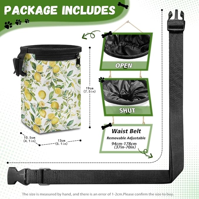 Lemon Puppy Training Pouch Dog Training Treat Pouch Bag Versatile Pocket Sized Pet Feed Snack Reward Pocket for Pet Puppy Travel or Outdoor Use