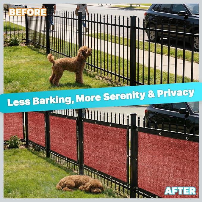 Royal Shade 8' x 15' Red Custom Size 90% Shade Cloth Dog Kennel Shade Mesh Tarp Sunblock with Grommets for Dog Kennel Cover, Fence Privacy Screen, Greenhouse, Chicken Coop & Pet Playpen.
