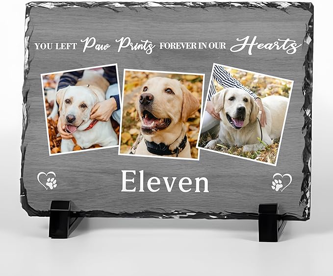 Personalized Dog Memorial Gifts for Loss of Dog, Custom Pet Memorial Stone with Photo Name, Pet Headstones for Dogs, Bereavement Sympathy Gifts for Dog Cat Lover