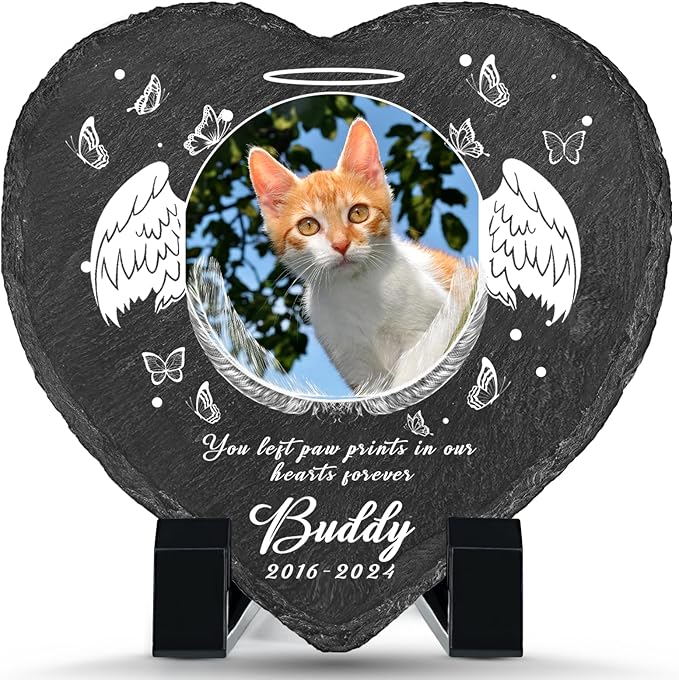 Dog Memorial Gifts for Loss of Dog, Personalized Dog Memorial Stone Plaque with Photo Name, Custom Dog Pet Grave Headstone, Loss of Dog Sympathy Gift for Dog Cat Lovers