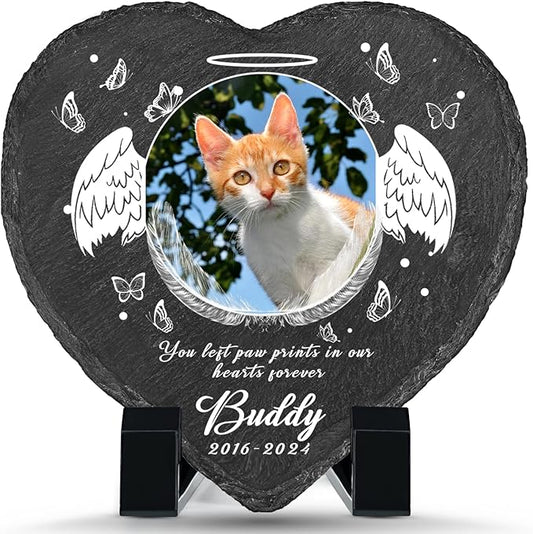 Dog Memorial Gifts for Loss of Dog, Personalized Dog Memorial Stone Plaque with Photo Name, Custom Dog Pet Grave Headstone, Loss of Dog Sympathy Gift for Dog Cat Lovers