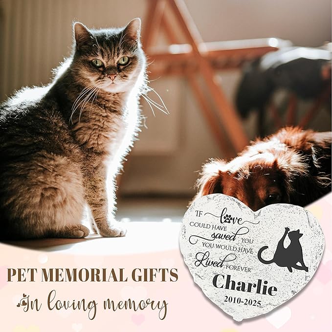 Personalized Dog Memorial Stone, Loss Gifts for Pet, Garden Stone, Pet Loss Gifts Cat Memorial Gifts, Cemetery Decorations, Grave Stone (Cat)