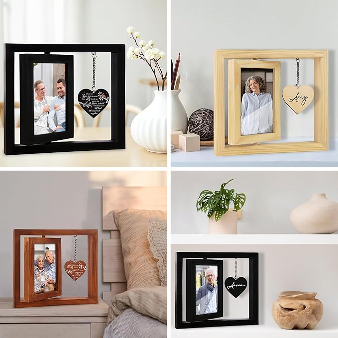 Gift Father's Day Rotating 4x6 Picture Frame Sympathy Gifts Loss of Loved One Mom Dad Grandma Husband Auntie Friend Those We Love Keepsake Table Remembrance Funeral Decor In Memory Idea Gift HR3-B