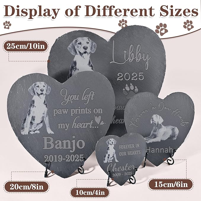 Pet Memorial Stone, Dog Memorial Stone, Dog Memorial Gifts for Loss of Dog, Pet Memorial Gifts, Loss of Pet Sympathy Gift, in Loving Memory Pet - Beloved Forever in Our Hearts - Heart Shaped
