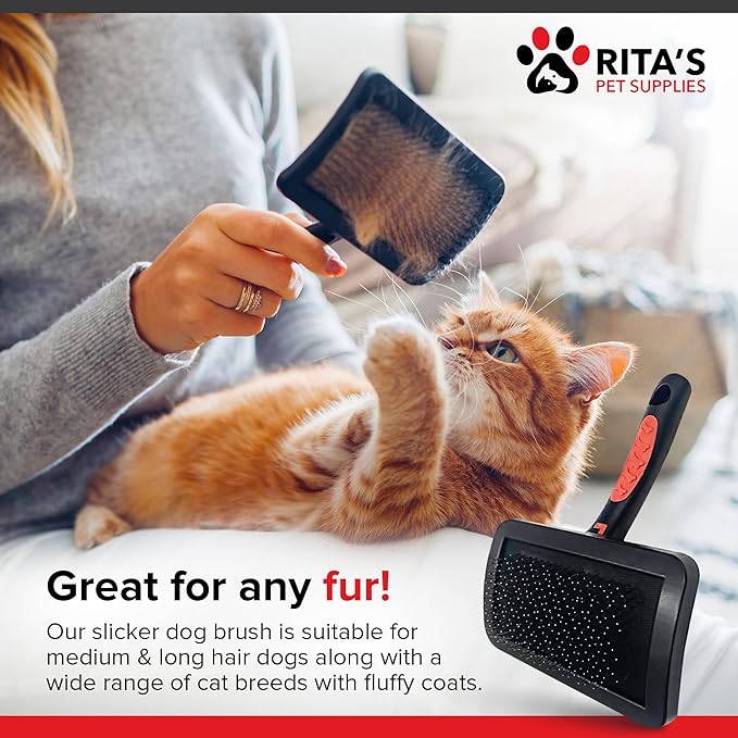 Rita's Pet Supplies Dog and Cat Curved Slicker Brush w/ free Mini Comb