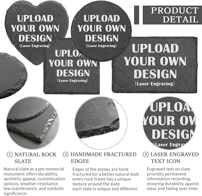 ubjva Dog Memorial Stone Dog Memorial Gifts for Loss of Dog Pet Garden Stone for Indoor Outdoor Lawn Backyard Cemetery Decorations -Own Design(Laser Engraving)