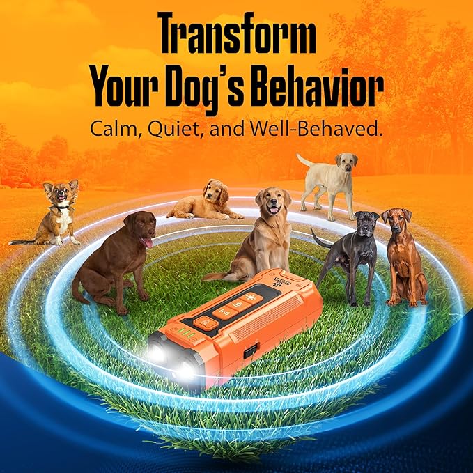 Bark Deterrent Training Device for Dogs -Multiple Training Modes,Safe Anti-Barking Trainer, Correct Behavior, Rechargeable Ultrasonic Handheld Deterrent for Small & Large Dogs by Zenbark