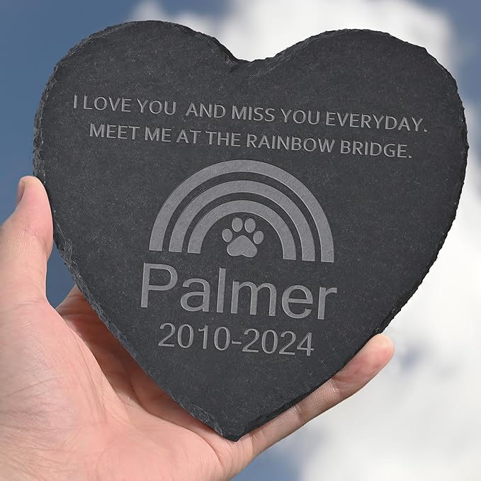 Personalized Pet Memorial Stone, Dog Memorial Gifts for Loss of Dog, Pet Loss Gifts, Pet Memorial, Loss of Dog Sympathy Gift, Dog Remembrance Gift, Pet Bereavement Gifts - Love & Miss