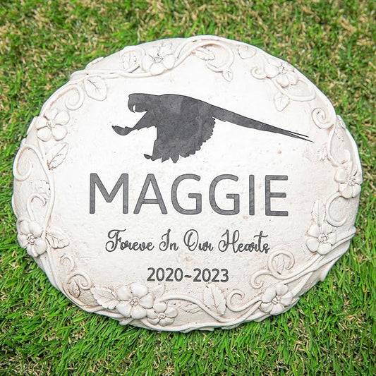 Personalized Macaw Memorial Stone, Pet Grave Marker Macaw, Macaw Headstone, Macaw Tombstone, Macaw Gravestone, Macaw Memorial Gifts