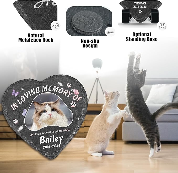 Dog Memorial Gifts for Loss of Dog, Personalized Dog Memorial Stone Plaque with Photo Name, Custom Dog Pet Grave Headstone, Loss of Dog Sympathy Gift for Dog Cat Lovers