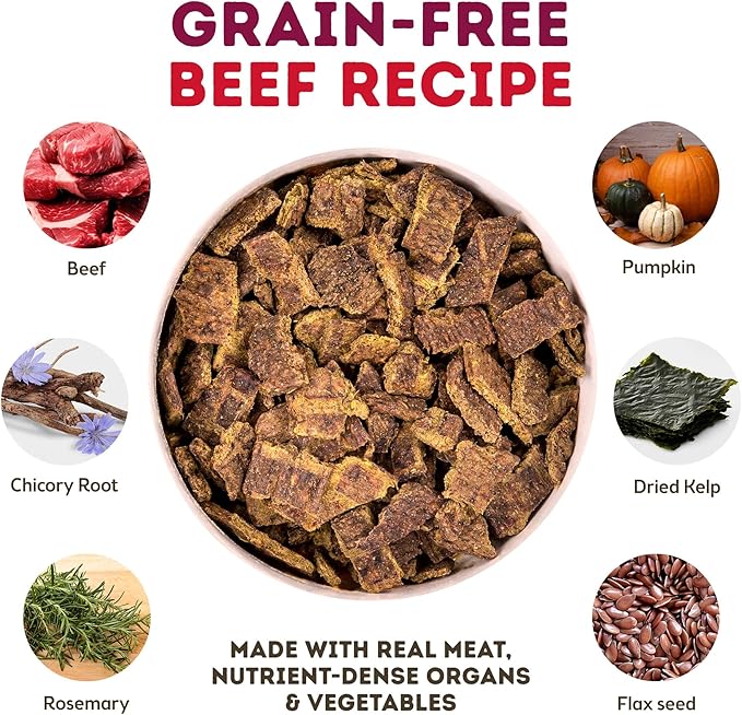 Only Natural Pet MaxMeat Holistic Air Dried Dry Dog Food - All Natural, High Protein, Grain Free and Limited Ingredient - Made with Real Meat - Beef with Pumpkin & Parsley 2 lb (Pack of 2)