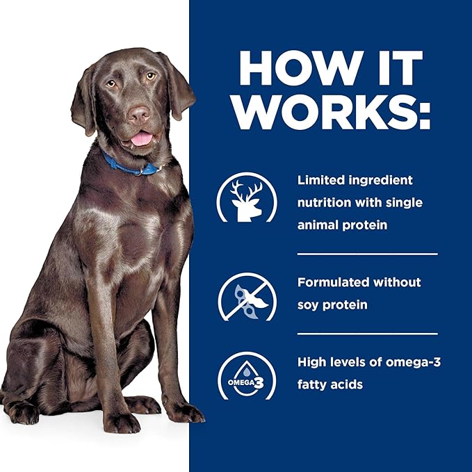Hill's Prescription Diet d/d Food Sensitivities Dry Dog Food, Potato & Venison, 25 lb. Bag
