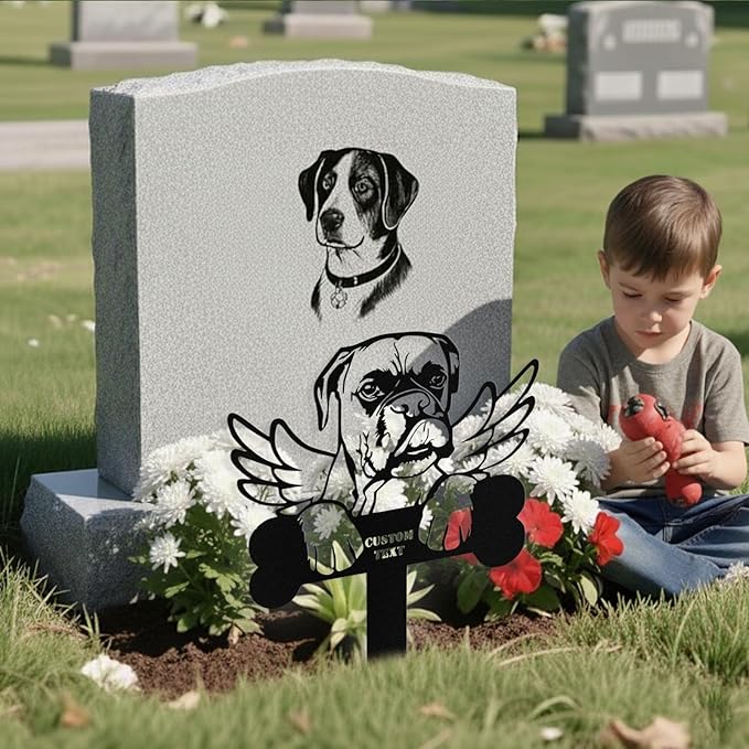 Custom Dog Grave Markers Outdoor, Personalized Pet Grave Marker Stake Dog Memorial, Outdoor Weatherproof Pet Cemetery Sign, Personalized Dog Memorial Gifts for Loss of Dog