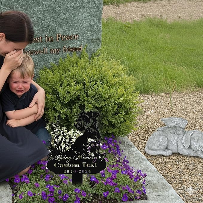 Custom Dog Grave Markers Outdoor, Personalized Pet Grave Marker Stake Dog Memorial, Outdoor Weatherproof Pet Cemetery Sign, Personalized Dog Memorial Gifts for Loss of Dog