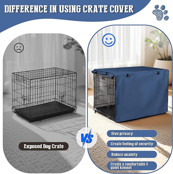 kefit Dog Crate Cover 54 inch, Kennel Cover for Dog Cage