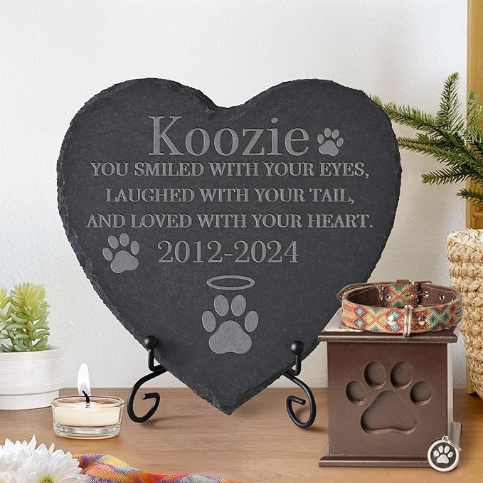 Personalized Pet Memorial Stone, Dog Memorial Gifts for Loss of Dog, Pet Loss Gifts, Pet Memorial, Loss of Dog Sympathy Gift, Dog Remembrance Gift, Pet Bereavement Gifts - Loved With Your Heart