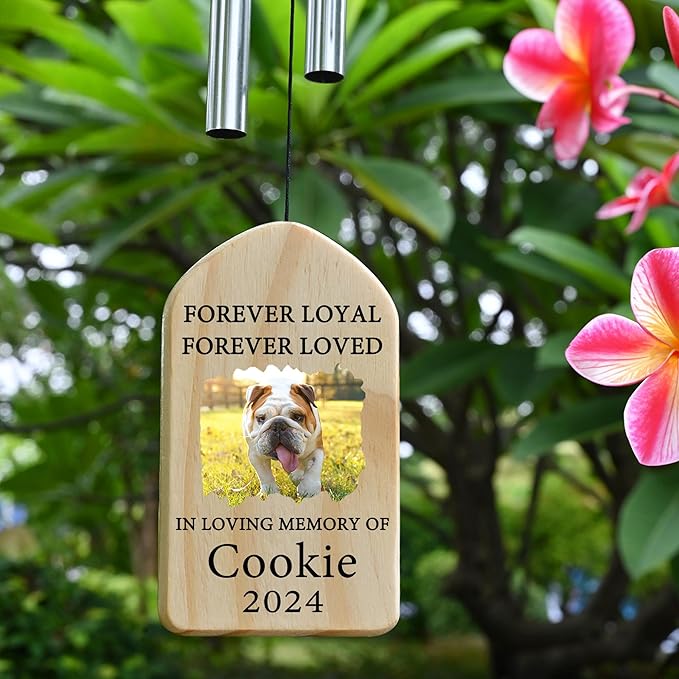 Dog Memorial Gifts for Loss of Dog, Pet Memorial Wind Chime, Pet Memorial Gifts, Pet Loss Gifts, Loss of Dog Sympathy Gift, Dog Remembrance Gift, in Memory of Dog Cat - Forever Loyal Loved