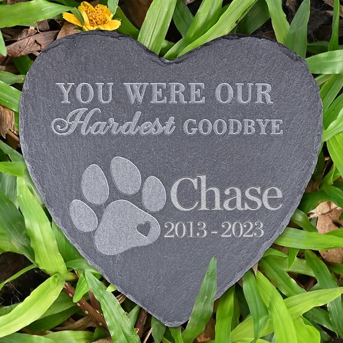 Loss of Pet Sympathy Gifts, Personalized Pet Memorial Sympathy Bereavement Gifts for Dog Lovers, Pet Memorial Stones, Dog Bereavement Tombstone in Loving Memory of Furry Pet