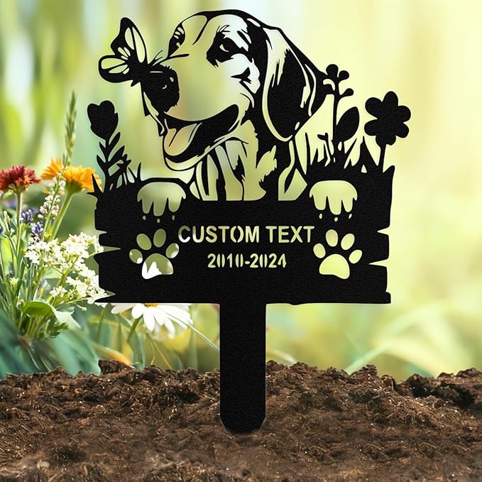 Custom Dog Grave Markers Outdoor, Personalized Pet Grave Marker Stake Dog Memorial, Outdoor Weatherproof Pet Cemetery Sign, Personalized Dog Memorial Gifts for Loss of Dog
