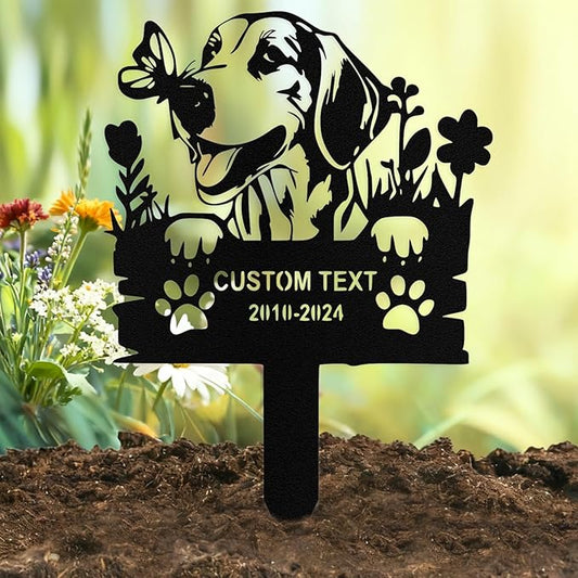 Custom Dog Grave Markers Outdoor, Personalized Pet Grave Marker Stake Dog Memorial, Outdoor Weatherproof Pet Cemetery Sign, Personalized Dog Memorial Gifts for Loss of Dog