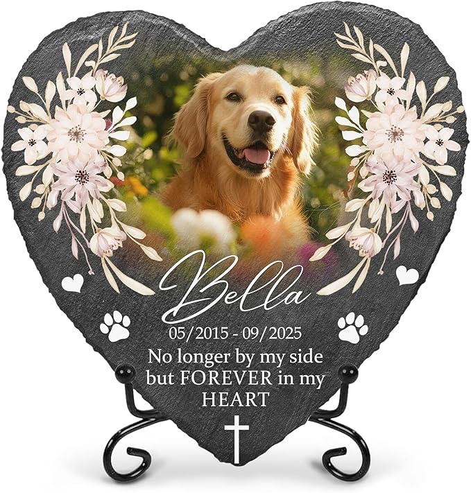 Personalized Dog Memorial Stone for Dog Memories | Pet Memorials for Dogs with Photo | Beloved Pet Memorial Stones for Dogs Personalized Gifts Pets | Custom Plaque Stone for Furry Friend Loss