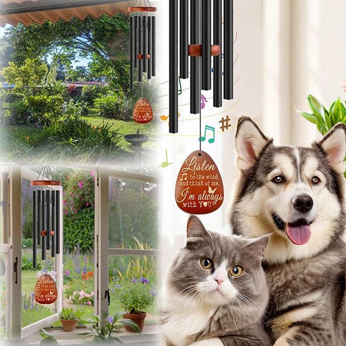 Personalized Dog Memorial Gifts for Loss of Dog, Personalized Pet Memorial Wind Chime, Pets Loss Passing Away Remembrance Bereavement Gift, Custom Sympathy Gifts of Pet