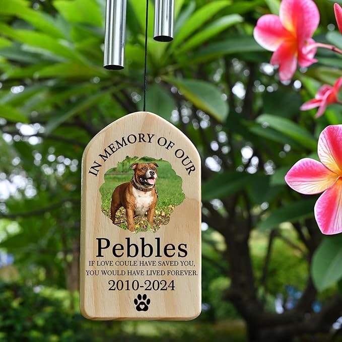Pet Memorial Gifts for Dogs - Pet Memorial Wind Chime - Dog Memorial Gifts for Loss of Dog - Loss of Dog Sympathy Gift, Dog Remembrance Gift, in Memory of Dog Cat - Have Lived Forever