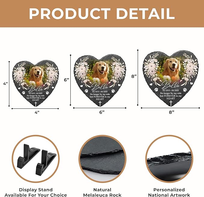 Personalized Dog Memorial Stone for Dog Memories | Pet Memorials for Dogs with Photo | Beloved Pet Memorial Stones for Dogs Personalized Gifts Pets | Custom Plaque Stone for Furry Friend Loss