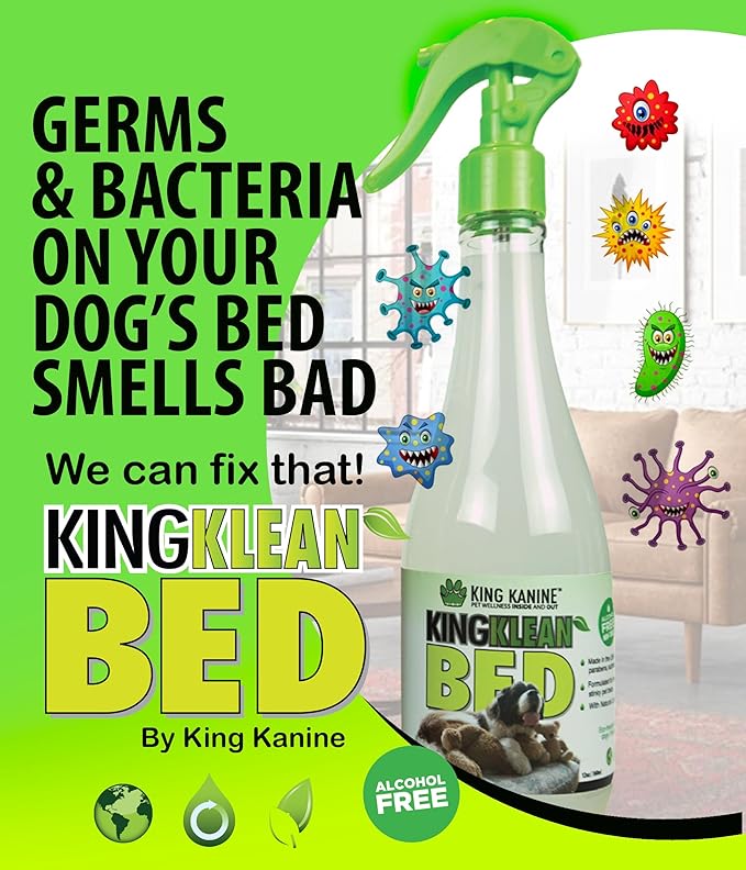 King Kanine Pet Odor Eliminator for Home - King Klean Natural Dog Odor Eliminator - Dog Deodorizing Spray for Indoor and Outdoor Areas - Hypoallergenic Gentle Cleansing Formula - 12 oz