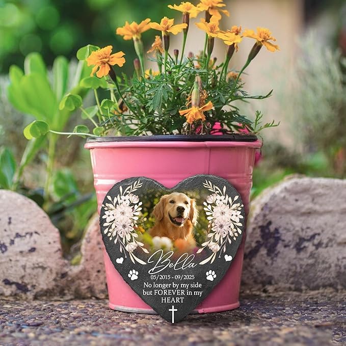 Personalized Dog Memorial Stone for Dog Memories | Pet Memorials for Dogs with Photo | Beloved Pet Memorial Stones for Dogs Personalized Gifts Pets | Custom Plaque Stone for Furry Friend Loss