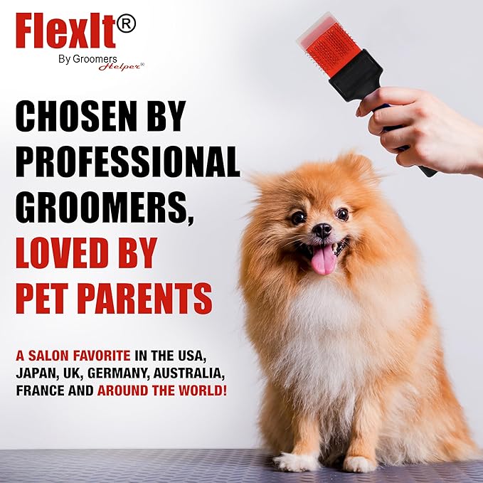 FlexIt Home - Dog Grooming Comb - Perfect for Use with FlexIt Flexible Slicker Brush for Dogs - Built for Poodles, Golden Doodles, Huskies, Retrievers, and Labradoodles (Comb Only)