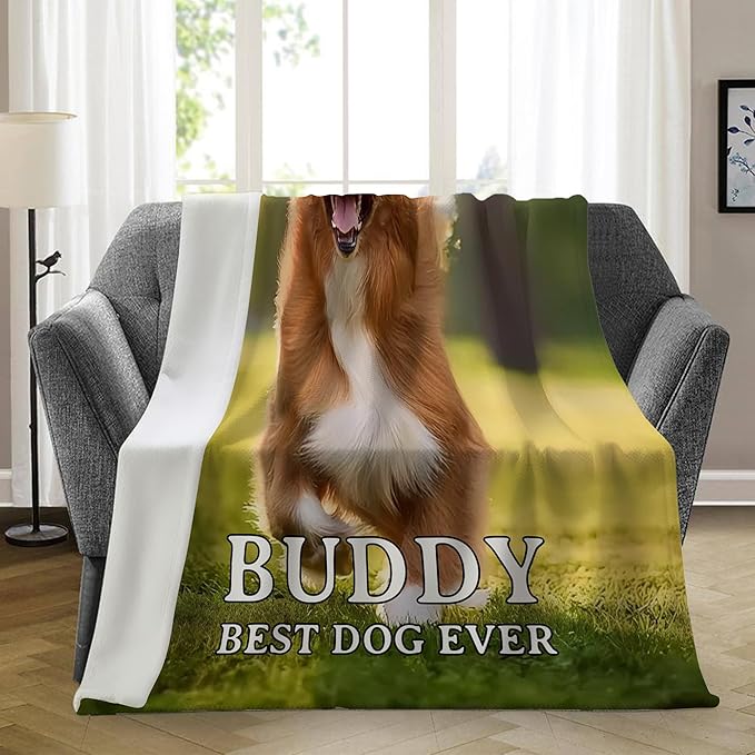 Ship Next Day, Customized Pet Memorial Gifts, Custom Dog Blanket with Picture Name, Personalized Pet Memorial Photo Blanket, Loss of Pet Sympathy Gift, Dog Passing Away Bereavement Gifts
