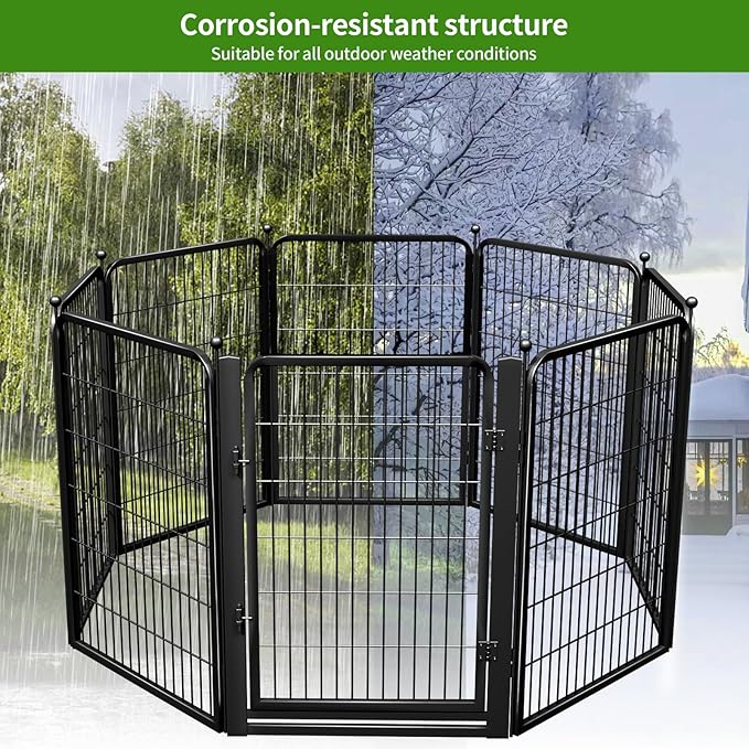 Dog Playpens with Low Threshold Gate, 40 Inch 20 Panels Heavy Duty Outdoor Dog Play Pen, RV Camping Yard Indoor Puppy Playpen Portable Pet Pen Fence for Large/Medium/Small Dogs