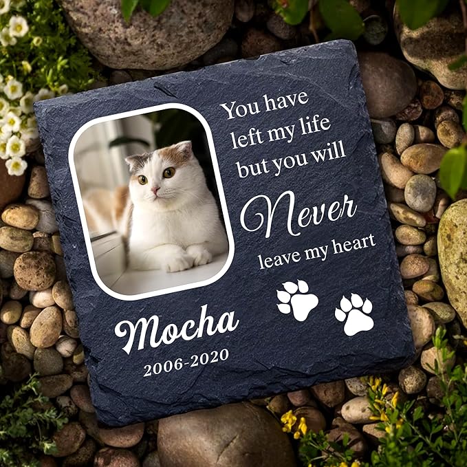 EDSG Personalized Dog Memorial Gifts for Loss of Dog Pet Memorial Gifts for Dogs Cats Memorial Stone Pet Loss Gifts Natural Slate Grave Plaque Pets Bereavement Gifts Loss of Pet Gift (Design 5)