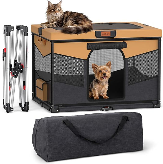 LOOBANI Foldable Dog Playpen for Small Dogs- Indoor/Outdoor Puppy Playpen with Removable Washable Fabric Enclosure, Sturdy Steel Frame & 690D Oxford Cloth,Portable Crate for Puppies & Cats,32"x24"x22"