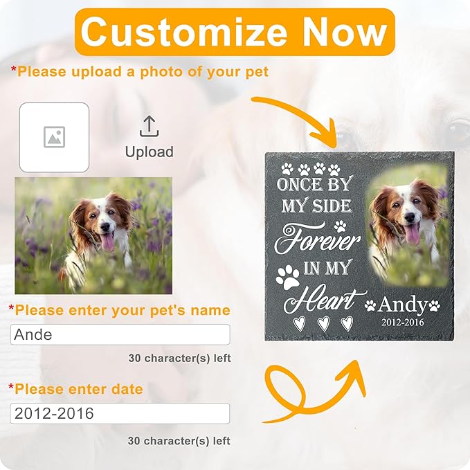Memorial Gifts for Loss of Dog Custom Dog Memorial Stone, Pet Memorial Gifts, Pet Memorial Stones, Cemetery Decorations for Graves, Cat Memorial Gifts