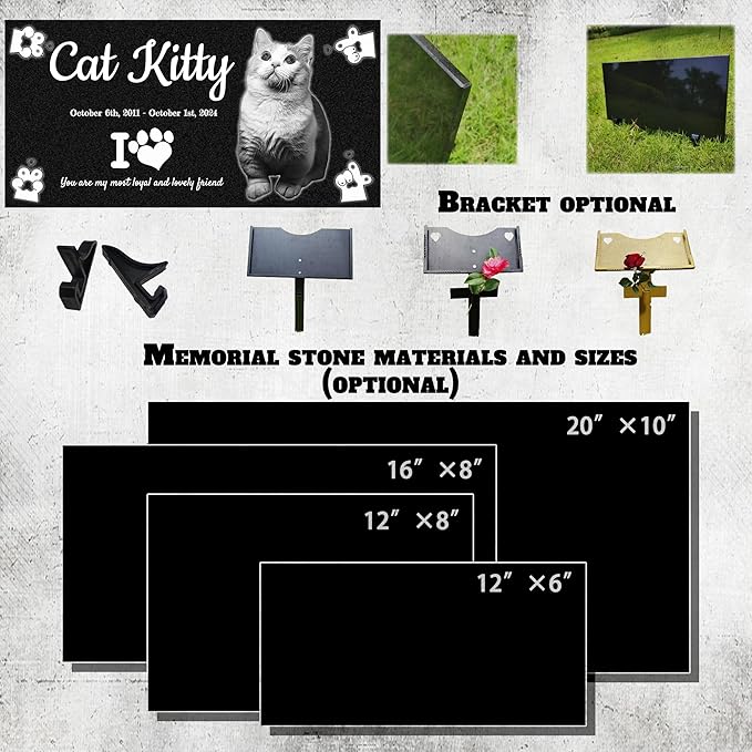 Pet Suppliespet Memorial Stone,cat Memorial Stones,Headstone,Grave Markers Dog,pet headstones for Dogs,Dog Grave Markers Outdoor,Personalized Memorial Plaque for Pets (4)