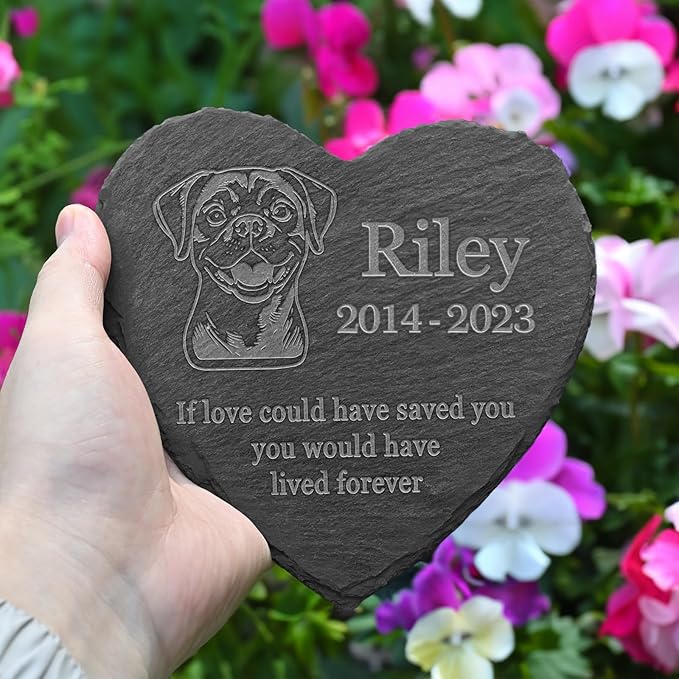 Personalized Pug Memorial, Pug Dog Memorial Stone, Loss of Pug, Pug Keepsake, in Memory of Pug