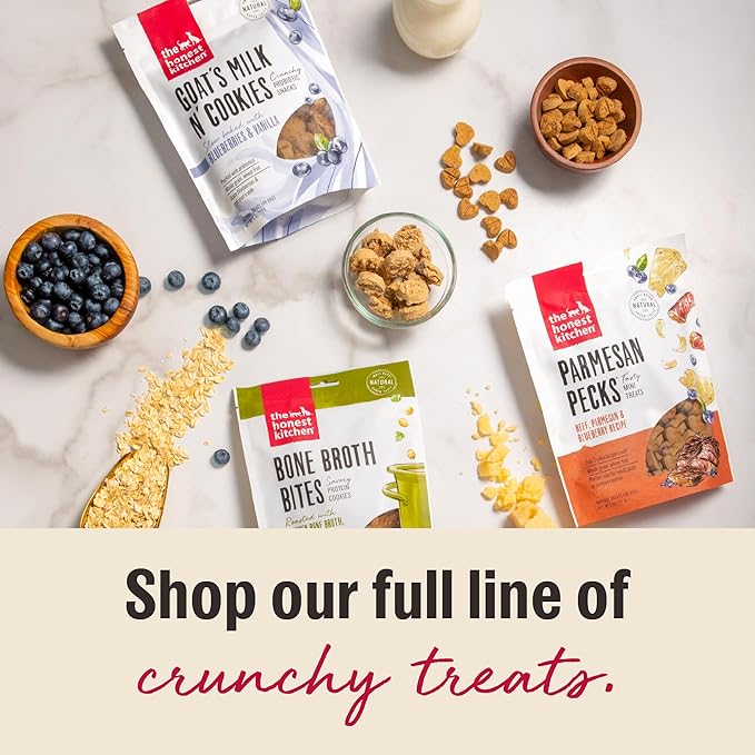 The Honest Kitchen Human Grade Dog Treats Goat's Milk N' Cookies: Slow Baked with Peanut Butter & Honey, 8 oz Bag
