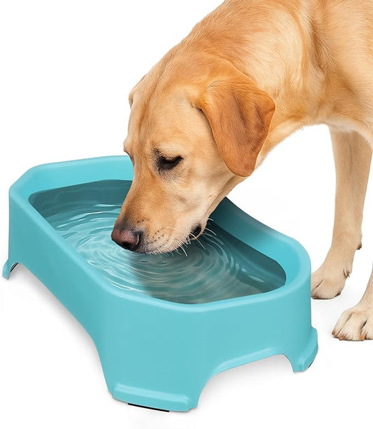 Neater Pet Brands Extra Large Water Bowl for Dogs, Outdoor Dog Water Bowl (1.25 Gallon XL Capacity), Big Trough Style Food Dish for Indoors or Outside, No Spill Large Dog Bowls, Aquamarine