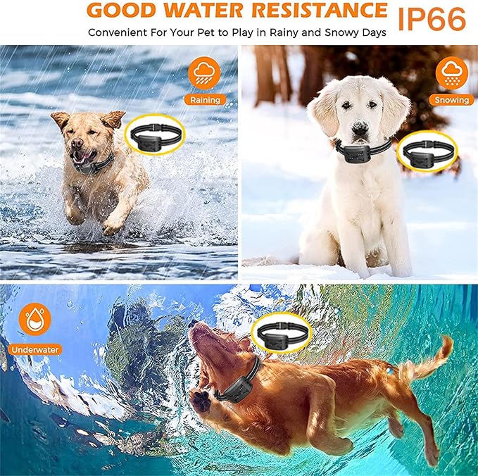 Wireless Dog Fence Dog Training Collar 2 in 1, Electric Pets Boundary Containment System, Adjustable Range Control, Waterproof Receiver, Vibration & Shock, Suitable for All Stubborn Dogs,for1dog