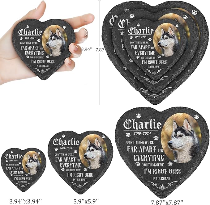 Dog Memorial Gifts for Loss of Dog, Personalized Dog Memorial Stone Plaque with Photo Name, Custom Dog Pet Grave Headstone, Loss of Dog Sympathy Gift for Dog Cat Lovers