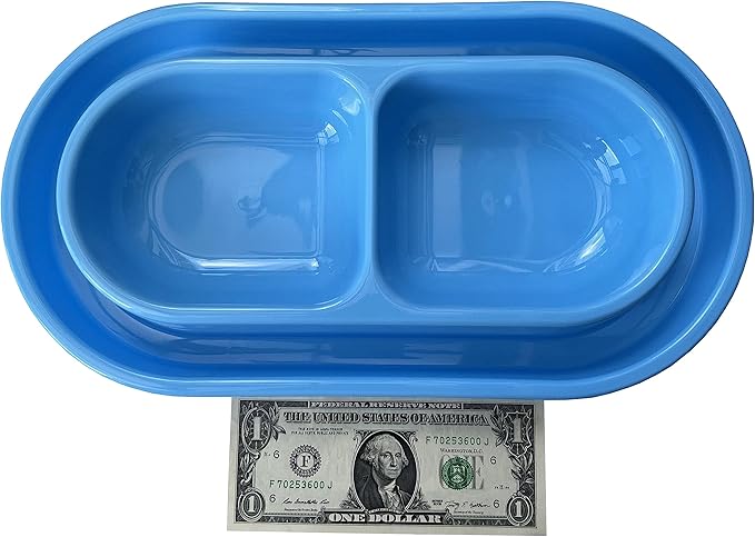 Ant Proof Cat Dish Pet Feeder 32 Oz Food Water Bowl for Small Medium Size Dogs Cats (Blue,M)