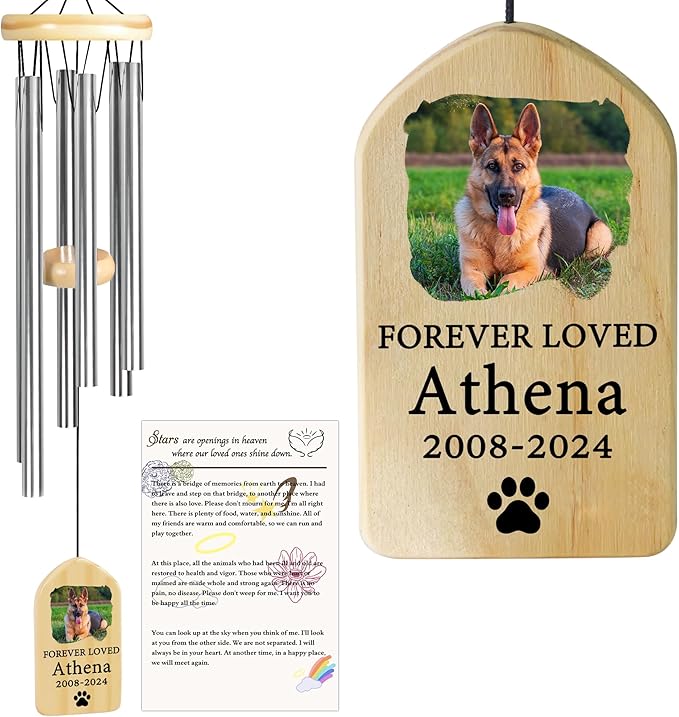 Dog Memorial Gifts for Loss of Dog, Pet Memorial Wind Chime, Pet Memorial Gifts, Pet Loss Gifts, Loss of Dog Sympathy Gift, Dog Remembrance Gift, in Memory of Dog Cat - Forever Loved
