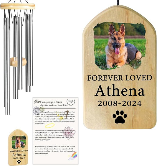 Dog Memorial Gifts for Loss of Dog, Pet Memorial Wind Chime, Pet Memorial Gifts, Pet Loss Gifts, Loss of Dog Sympathy Gift, Dog Remembrance Gift, in Memory of Dog Cat - Forever Loved