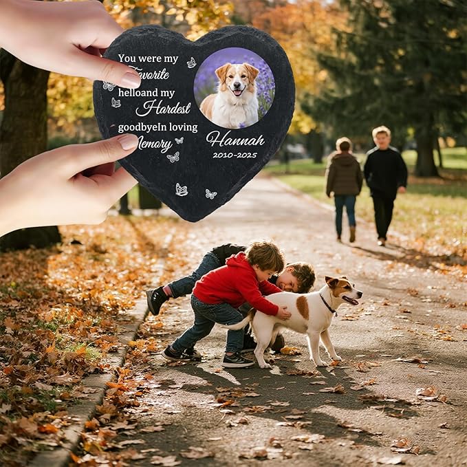 Personalized Dog Memorial Gifts for Loss of Dog, Custom Photo Pet Momorial Stone for Dogs, Cat Memorial Sympathy Gift, Dog Passing Away Gifts, Sympathy Gift for Pet Lovers (Style 11)