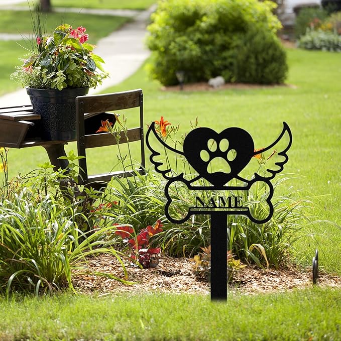 Custom Dog Grave Markers Outdoor, Personalized Pet Grave Marker Stake Dog Memorial, Outdoor Weatherproof Pet Cemetery Sign, Personalized Dog Memorial Gifts for Loss of Dog