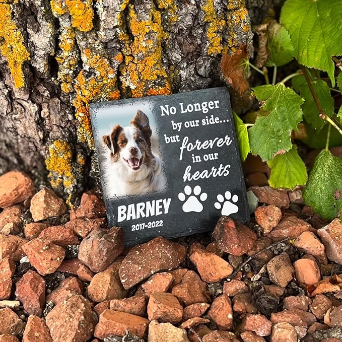 ubjva Dog Memorial Stone Dog Memorial Gifts for Loss of Dog Pet Garden Stone for Indoor Outdoor Lawn Backyard Cemetery Decorations - Style4(Color Printing)