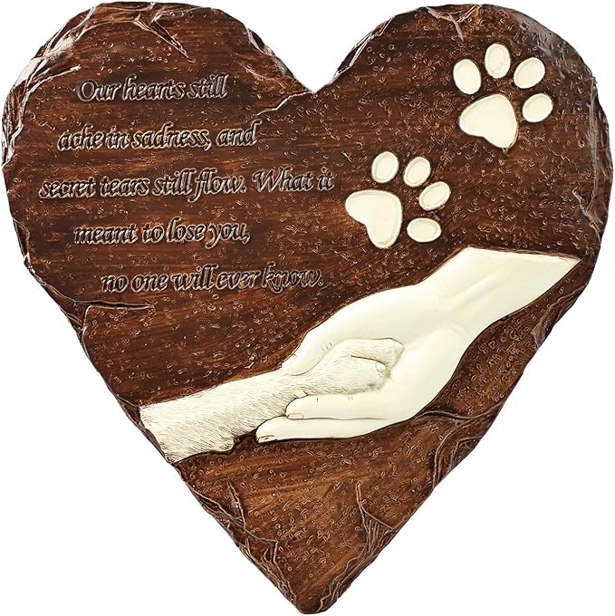 Pet Memorial Stone, Loss of Dog Sympathy Gift, Cat & Dog Passing Away Gift, Pet Loss Sympathy Gifts, Garden Stone for Pet Remembrance, Grave Marker Headstones for Dogs Cats(Brown)